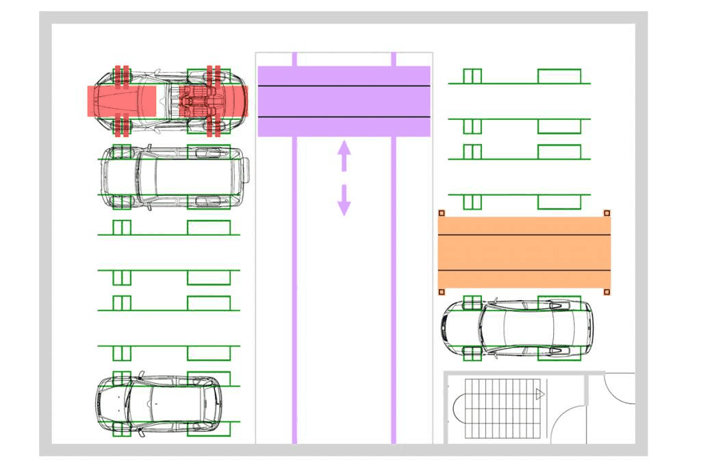 Shuttle Park T technische Zeichnung Draufsicht